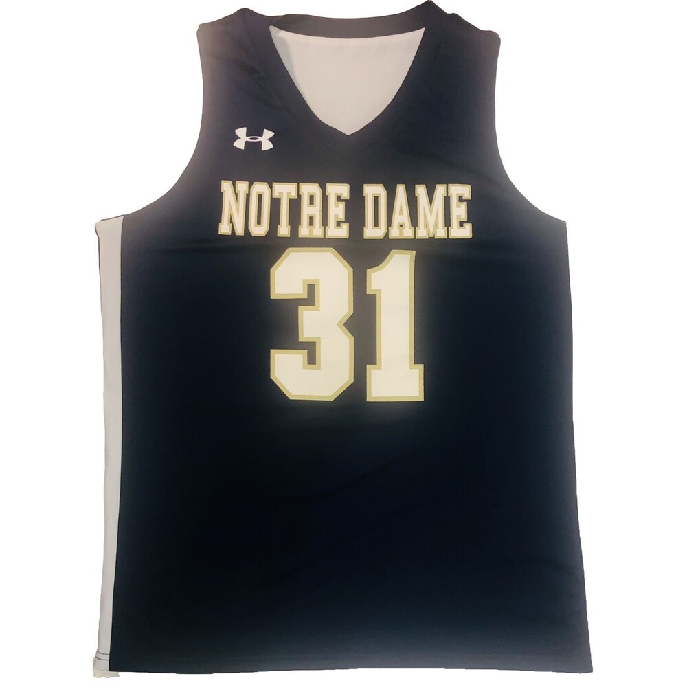 Notre Dame #31 Under Armour Reversible Basketball Jersey Navy/White Size S
